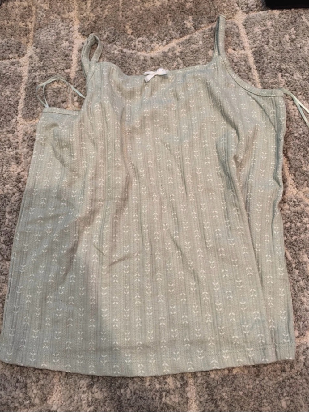 Sage Floral-Print Spaghetti Strap Cami Tank